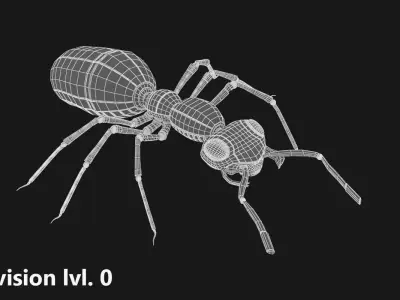 Red Mechanical Ant 3D model