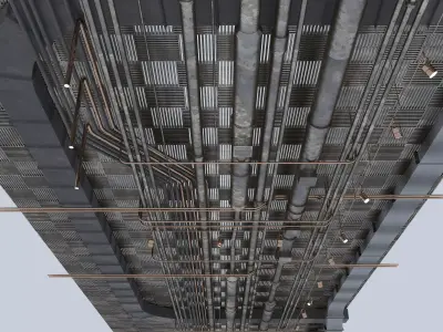 Pipes industrial ceiling 3D model