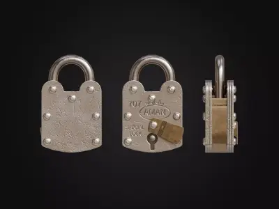 Padlock PBR Low-poly 3D model Low-poly 3D model
