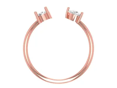 Women Open End Light Weight Band Ring 3D print model