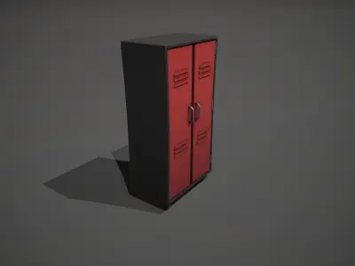 Red and Black Stylized Locker Low-poly 3D model