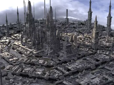 Coruscants galactic capitol kit bash 3D model