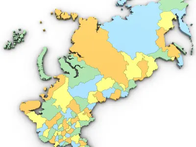 3d Political Map of Russia 3D model