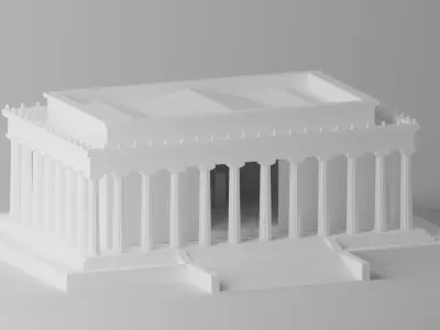 Cartoon Lincoln Memorial Washington DC USA Low-poly 3D model