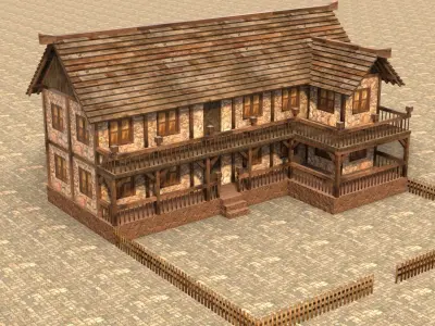 Medieval house fifteen 12 Low-poly 3D model