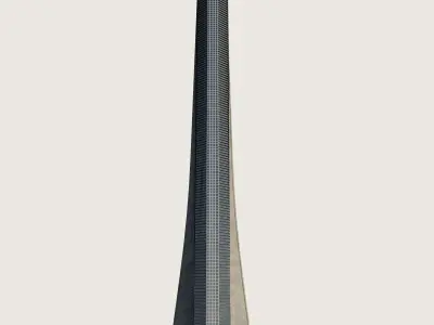 Building Skyscraper City Town Downtown Street Futuristic Utopia Low-poly 3D model