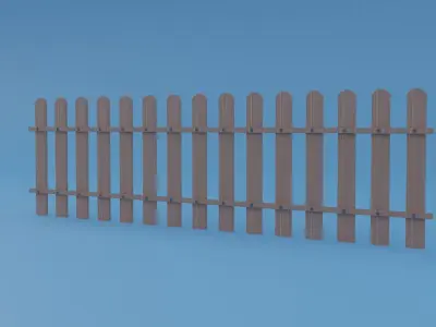 Fence Set Low Poly Game Ready Low-poly 3D model barbed wire Low-poly 3D model