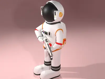 Astronaut Character spacesuit Low-poly 3D model
