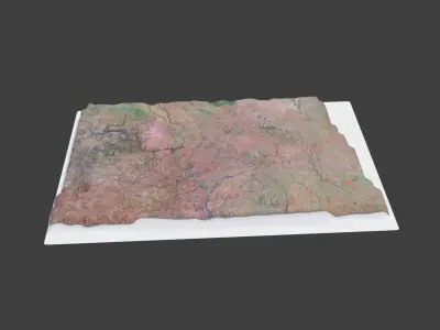 North Dakota State Low-poly 3D model