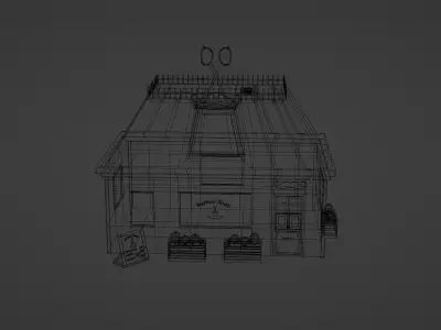 Low Poly Barber Shop Low-poly 3D model