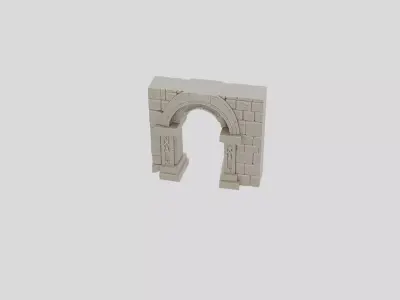 Fantasy Stone Dungeon Doorway Frame for 3D print Low-poly 3D model