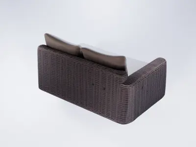 Low Poly Outdoor Sofa - Minimalist Garden Lounge Furniture 3D model