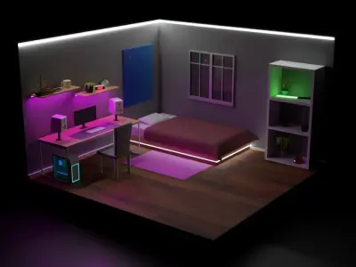 Cool Room NFT Low-poly 3D model