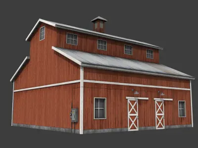 Barn Shed Low-poly 3D model