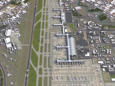 Chengdu - 3D Airport Model Low-poly 3D model