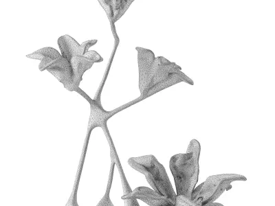 Ceramic flowers sculpture 3D model