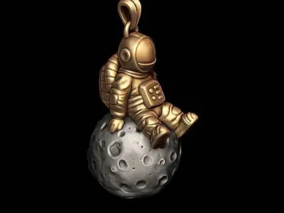 Astronaut moon pendant 3D print model