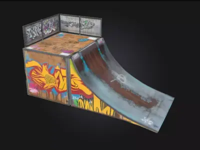 Skate Ramp Graffiti  Urban Style in Motion 3D model
