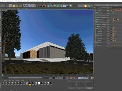 Blue Sky Exterior HDRI  Corona Cinema4D scene 3D model