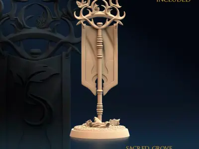Awakening of the Sacred Grove - Banner 3D print model