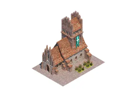 Teuton buildings 3D model