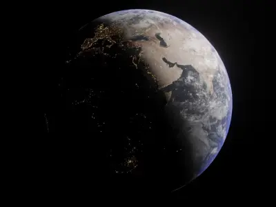Earth - made in Blender  Low-poly 3D model