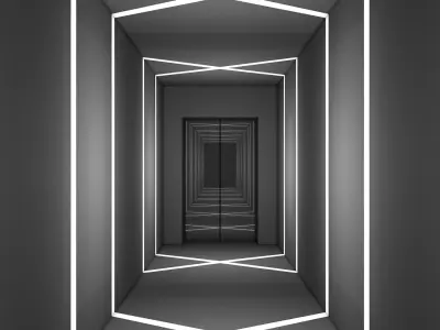 Futuristic Tunnel Low-poly 3D model