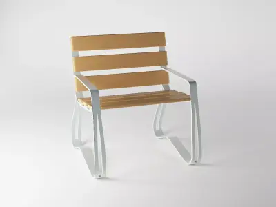 Chair wooden 3D model