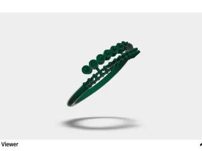 Women Ring with Round Cut Stones 3D print model