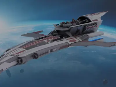 AI Generated Scifi Ship 3D model