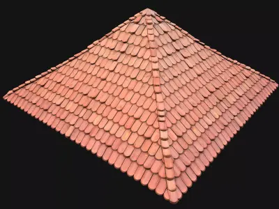 Medieval Tile Pyramid Roof  Low-poly 3D model
