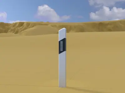 Delineator posts with white reflectors L Low-poly 3D model