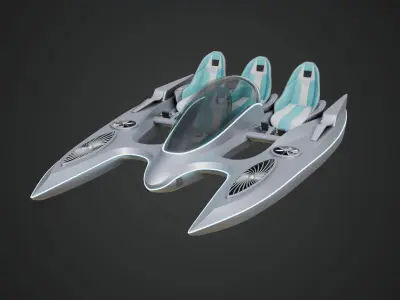 Aerodynamic Multi-Person Pedal Boat 3D model