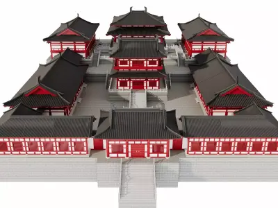 Ancient Japanese Imperial Palace Complex 3D model