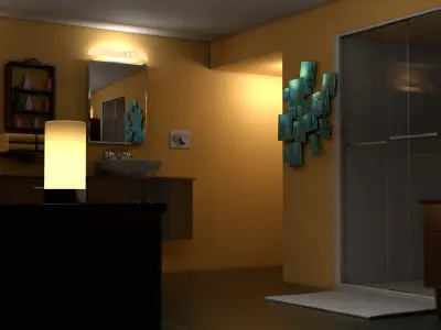 Bathroom floor plan of apartment 3D model