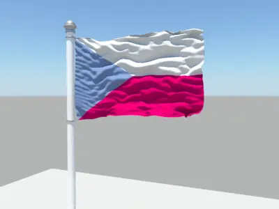Czech Republic flag 3D model