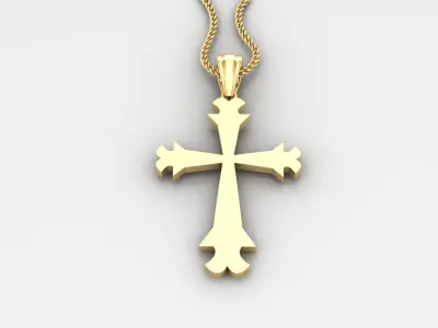 Light Gold 18K Cross Pendant 2CP014 3D print model