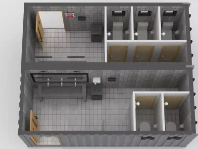 Container Public WC 3D model