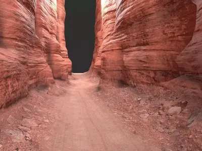 Desert Canyon Path Low-poly 3D model