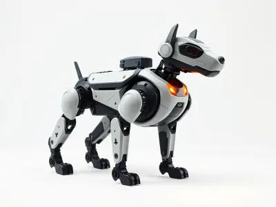 Security Robot Dog Model Pack - Fortified Multifunctional Design Low-poly 3D model