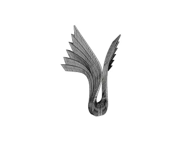 Abstract wings Sculpture 3D model