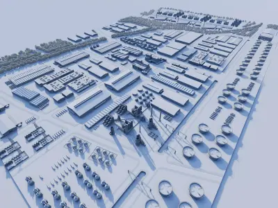 Industrial Factory-Factory building-Complex Petrochemical  3D model