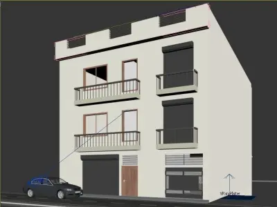 Factory with Rooms and Basement 3d Model in 3ds Max 3D model