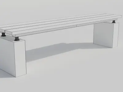 Park Bench 1 - Low poly PBR Low-poly 3D model