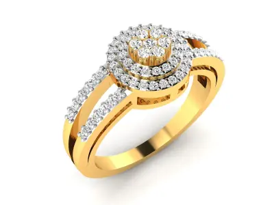 Diamond Ring For Women 3d Print Model 3D print model 69