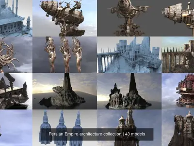 Persian Empire architecture collection 3D Model Pack