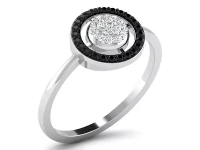 Light Weight White Gold Diamond Ring  -DR-6317 3D print model