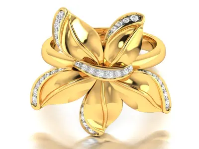 Solitaire Engagement Wedding Women Ring 3D print model 5