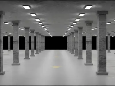 Parking Garage Free low-poly 3D model