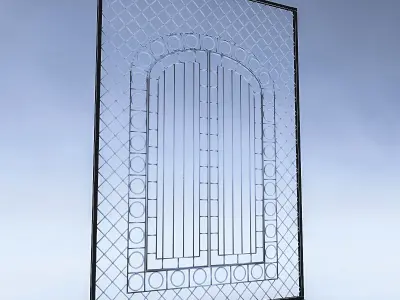 Wrought Iron Door And Window Low-poly 3D model